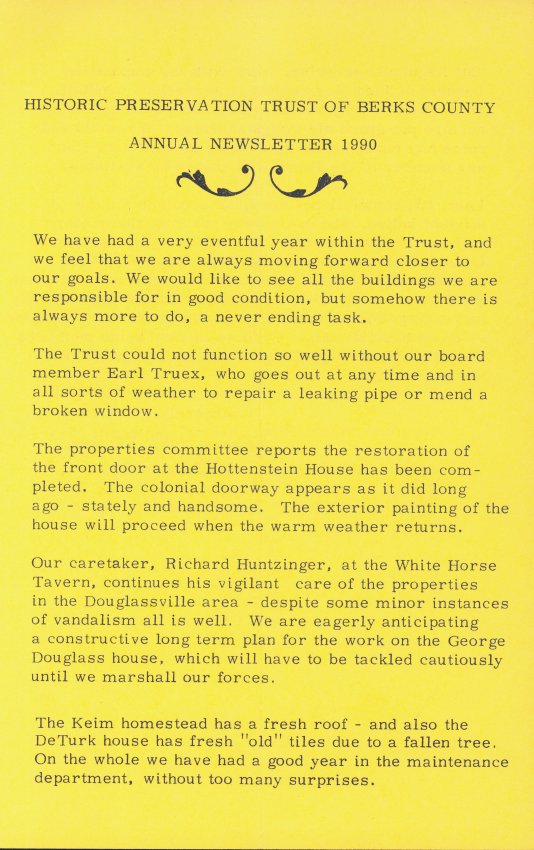 General, HPTBC newsletter page #1 (1990)