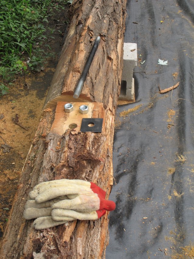 #17, 9312: log joint; zinc-coated rod; nut; bearing-plate