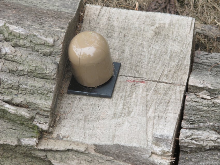 #18, 9507: washer plate & safety dome on sawn washer-seat