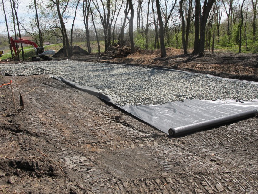 #2, 8012: Woven geo-fabric on graded and compacted bed