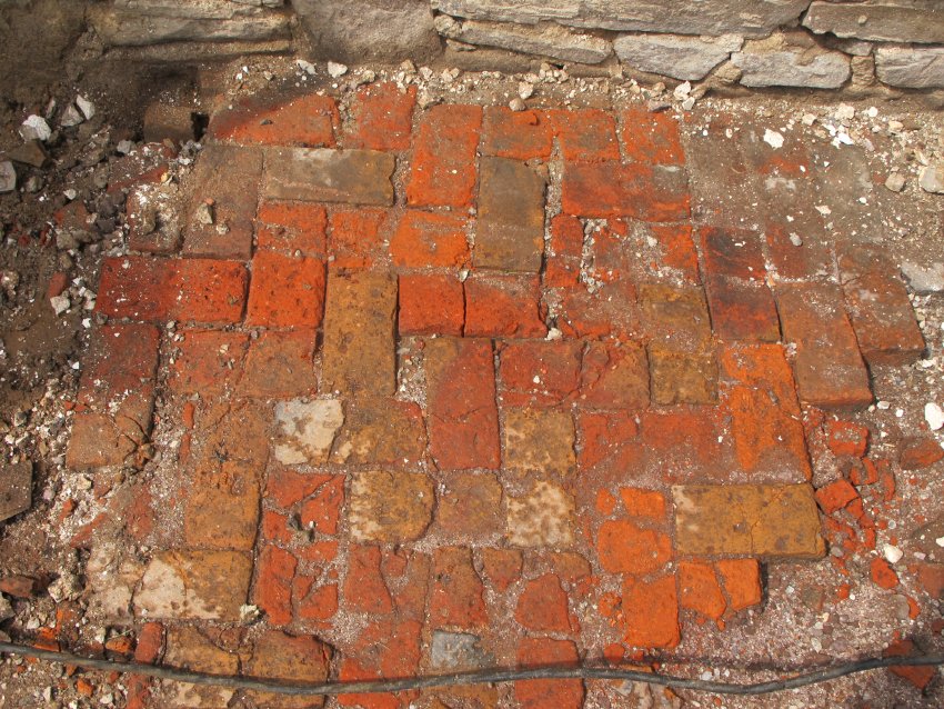 #7: 4009: Early brickwork paving pattern in Douglass store-yard