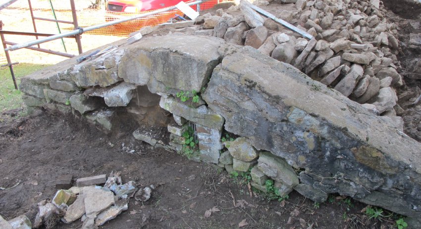 #5, 6743-Structurally failing end-wall of Keim root cellar