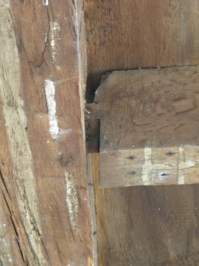#12, 7660-Amity store 2d floor joist with displaced ["pulled"] tenon