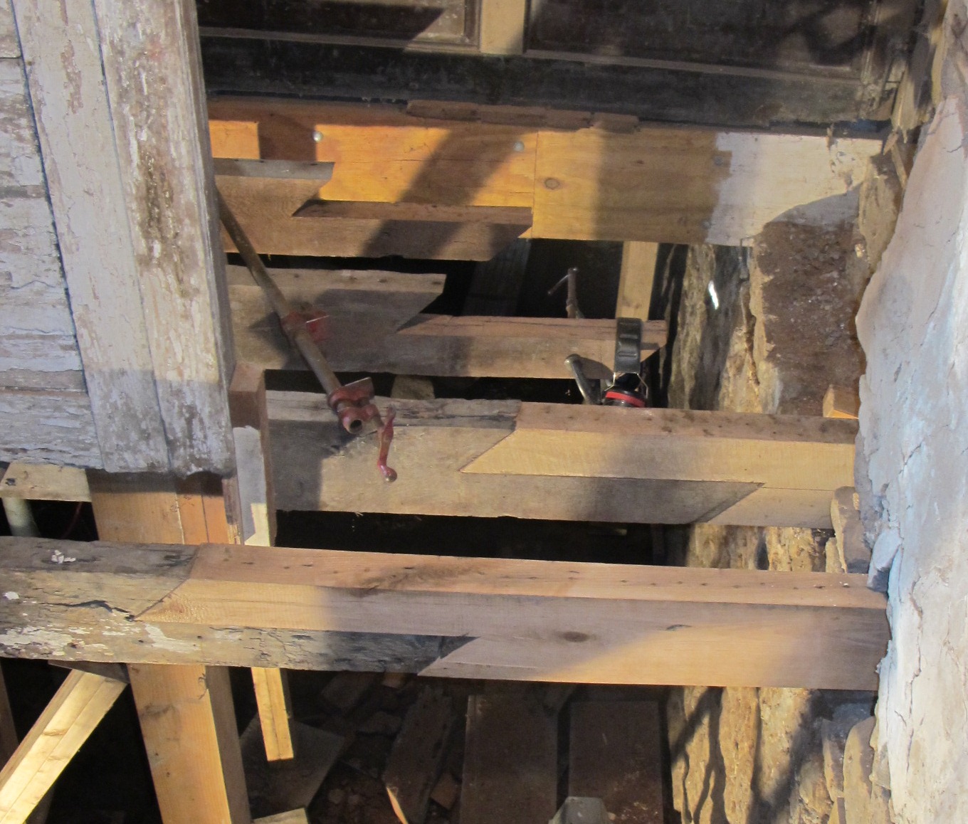 #2, 7516-Douglass floor joists with "scarf" joined extensions, 2 completed