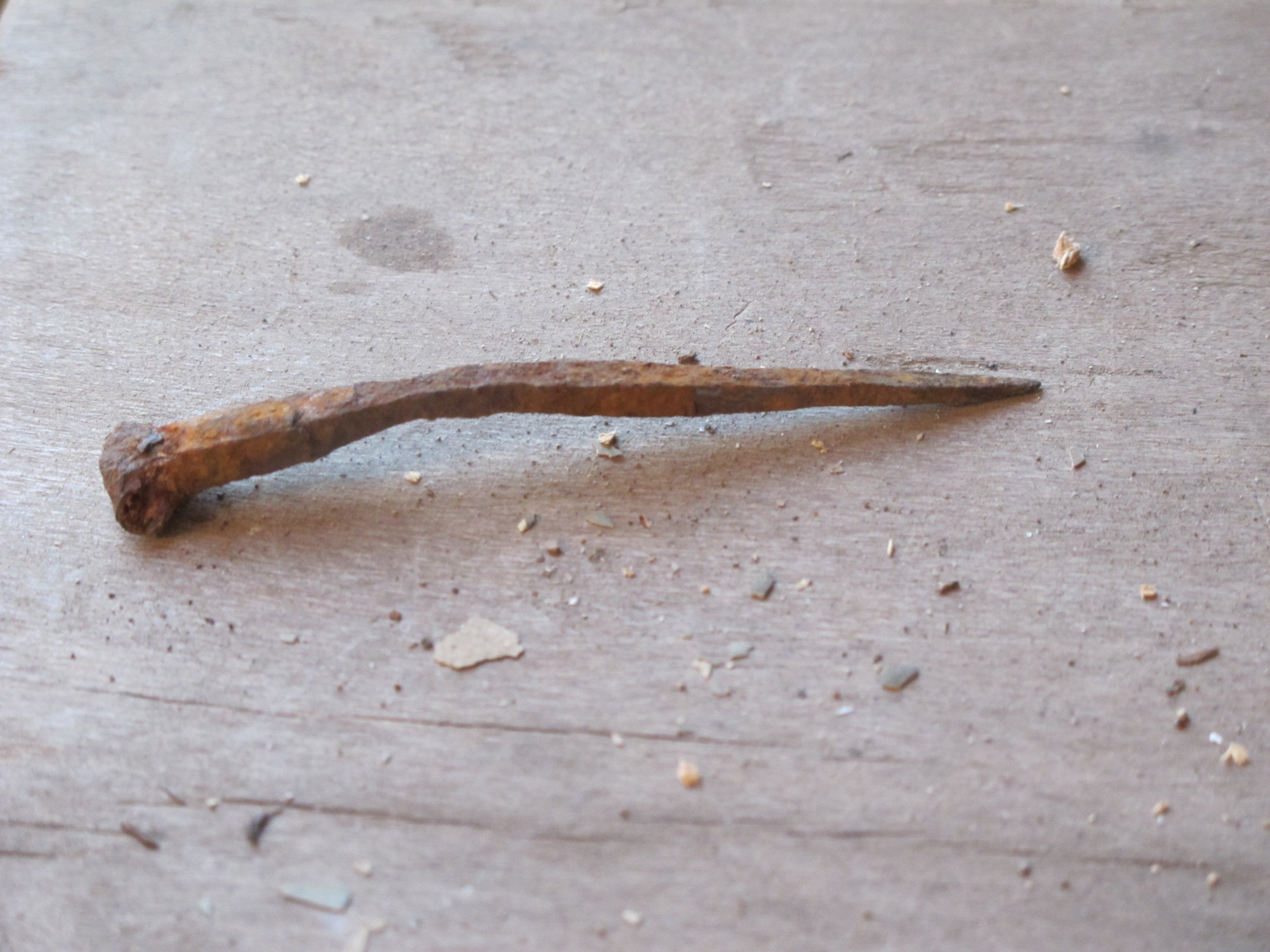 #4, 7520-Early wrought flooring nail from Douglass parlor