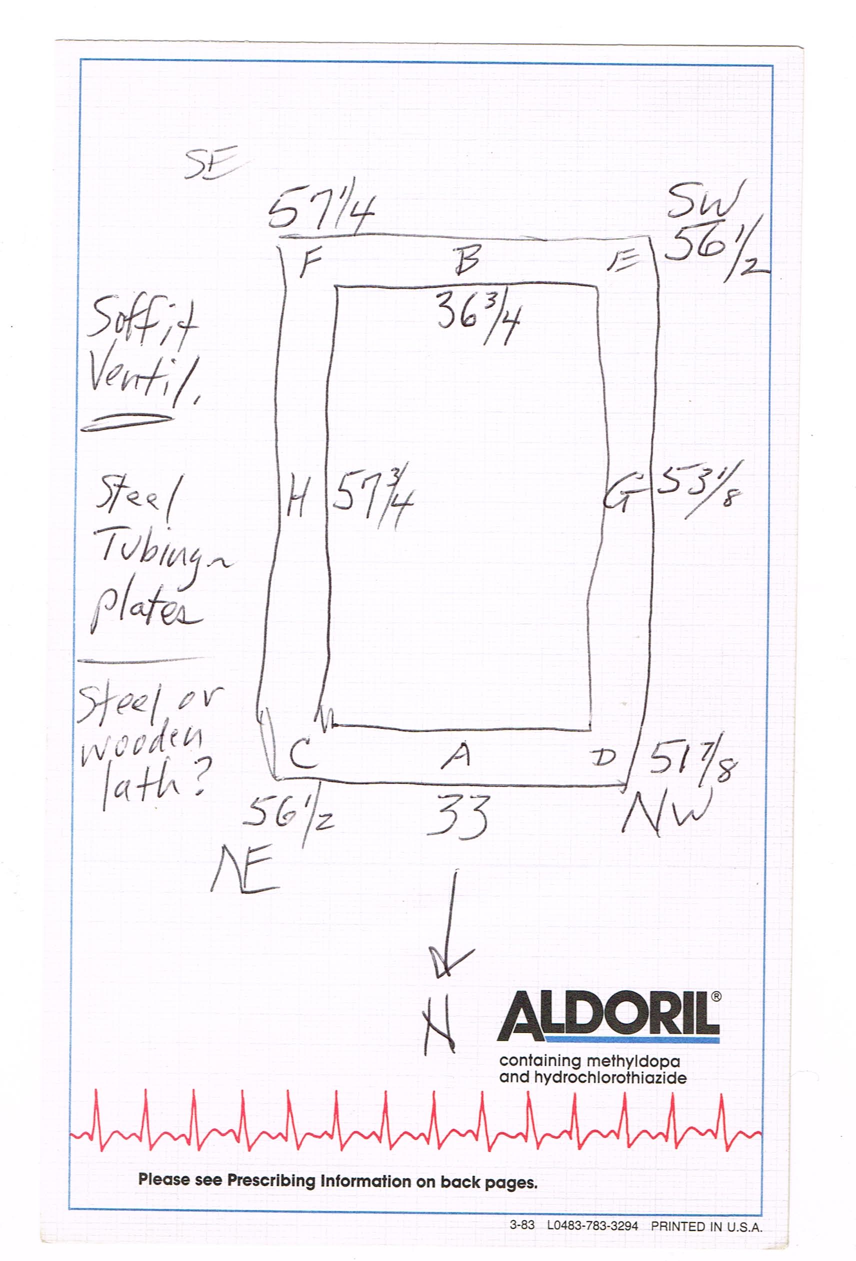 #4, Keim root cellar sketch plan with invert dimensions