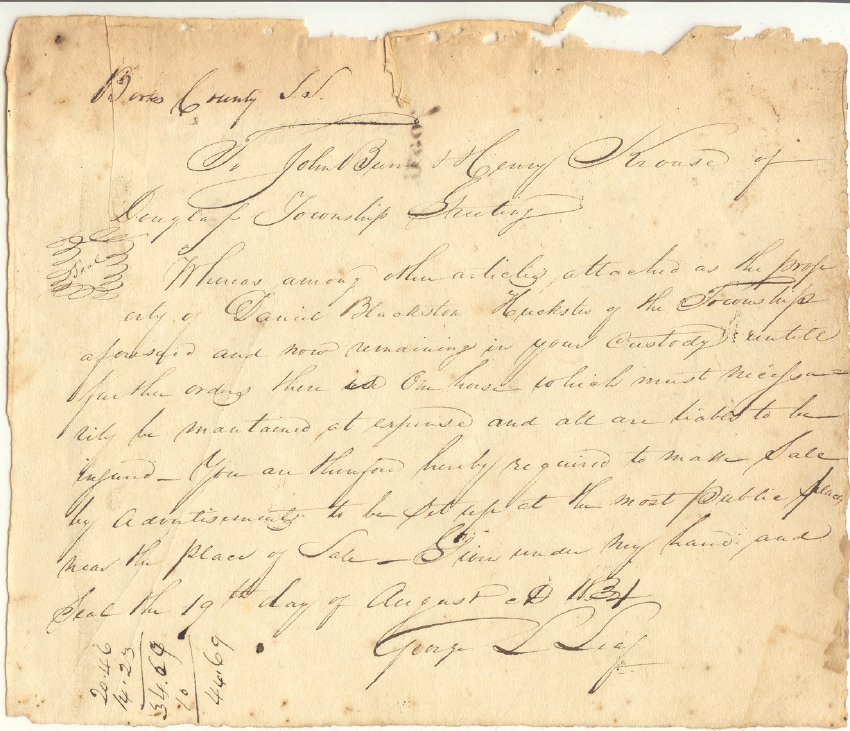 Letter to John Bunns and Henry Krouse from George L. Leaf