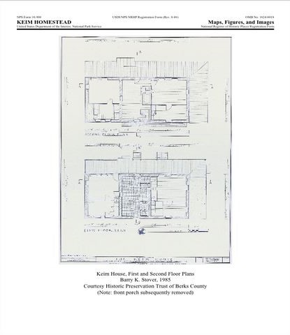 Keim Homestead  House, First and Second Floor Plans