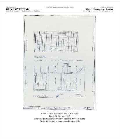 Keim Homestead basement and attic plans