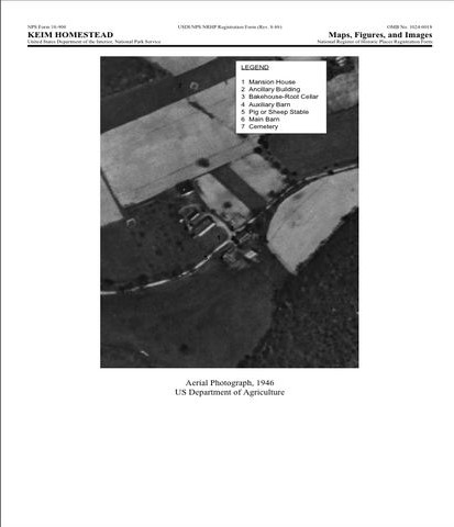 Keim Homestead Aerial  Photo. 1946 US Dept. of Agriculture