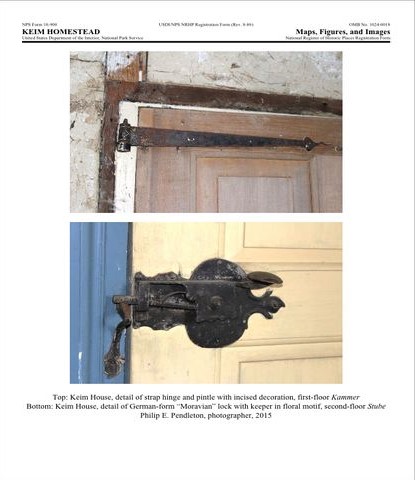 Keim Homestead, House, Detail of Strap Hinge and German-Form Lock