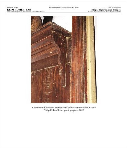 Keim Homestead , House, Detail of Mantel Shelf, Cornice, and Bracket