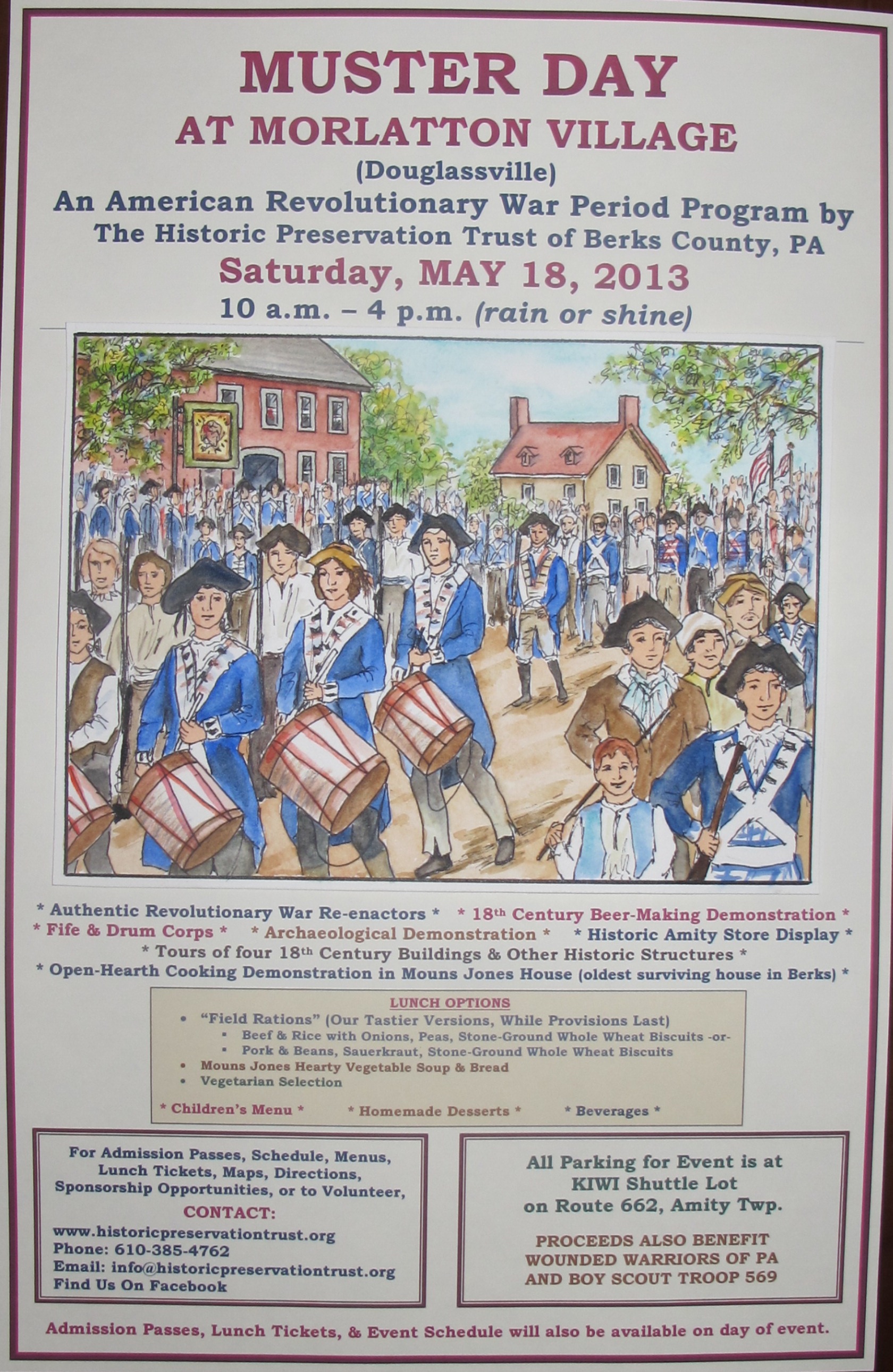 #1230: Muster Day Poster with Day's program & rations menu
