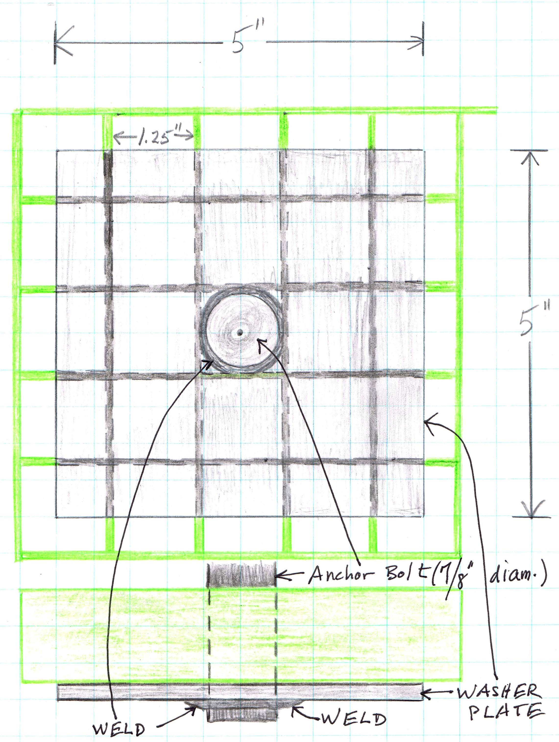 #27: Plan, elevation, section-bearing plate, ballast-grating, washer