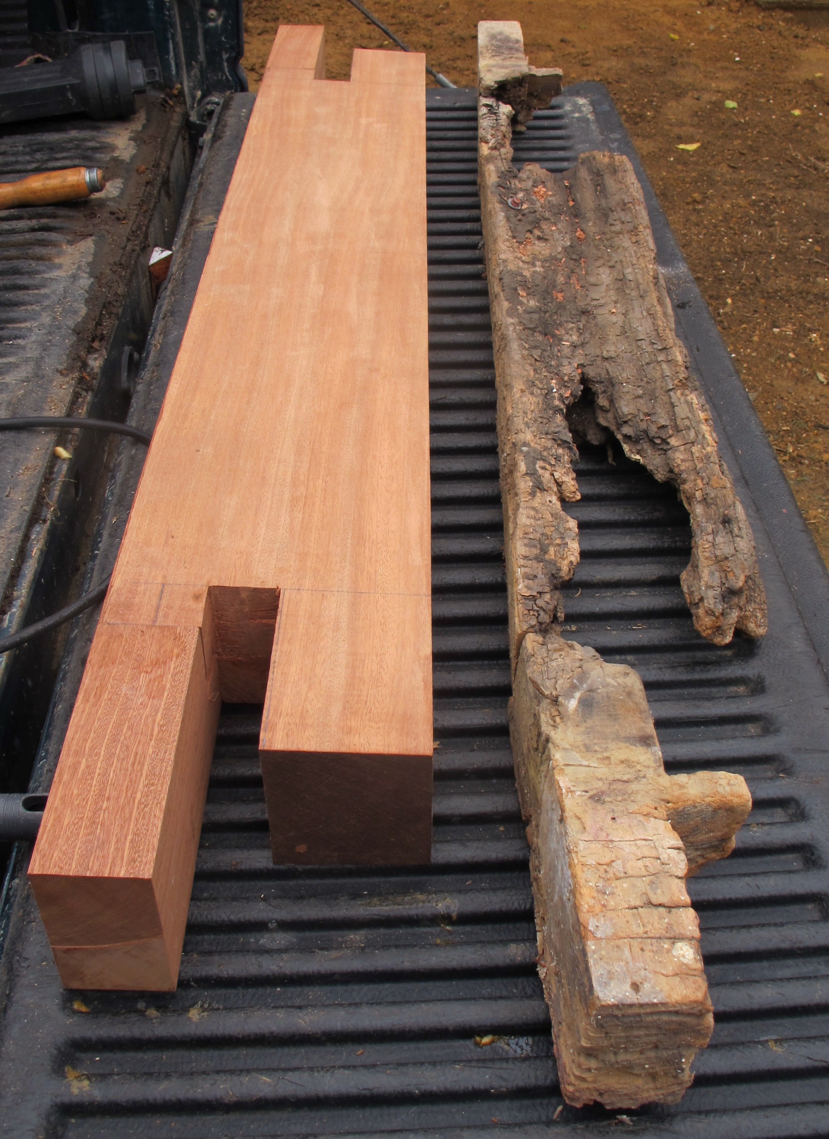 #5: 5870: New and old timber sills for Keim balcony doorway
