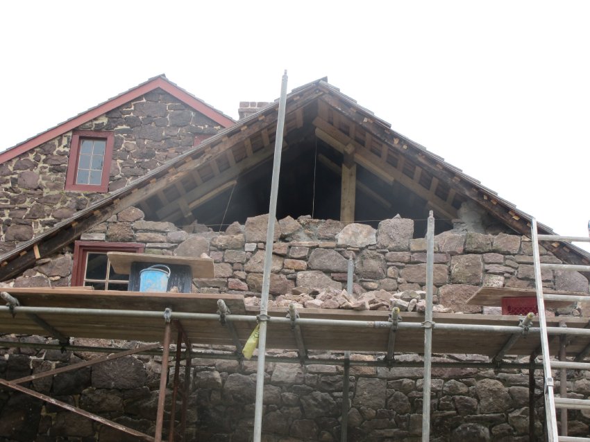Image #1: 6603: Partly re-laid gable wall