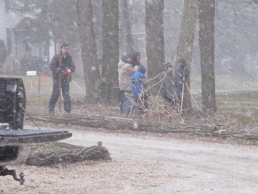 Image #15, Photo 1454: Boy Scouts Building White Horse Trail in snow-squall
