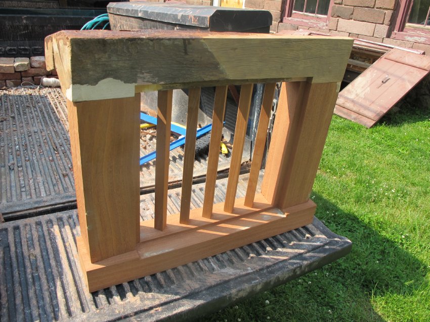 #6, 8497: Re-fabricated Keim cellar window frame, original header