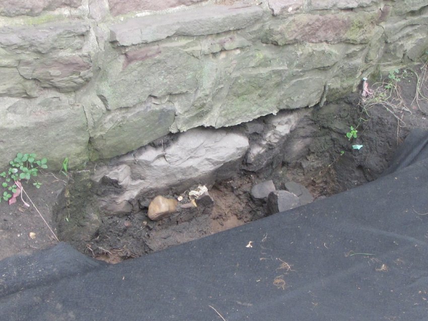 #4, 113, 7/2/13: Limestone base-stones under original doorway