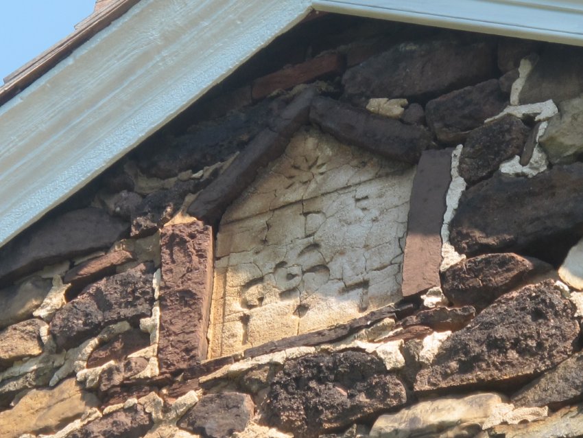 #1, 304, 7/17/13: Date-stone plaque in northern gable wall