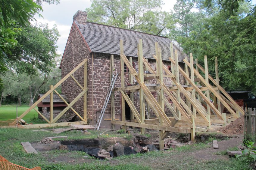 Image #1-Shoring Frame before cantilevers set for roof support