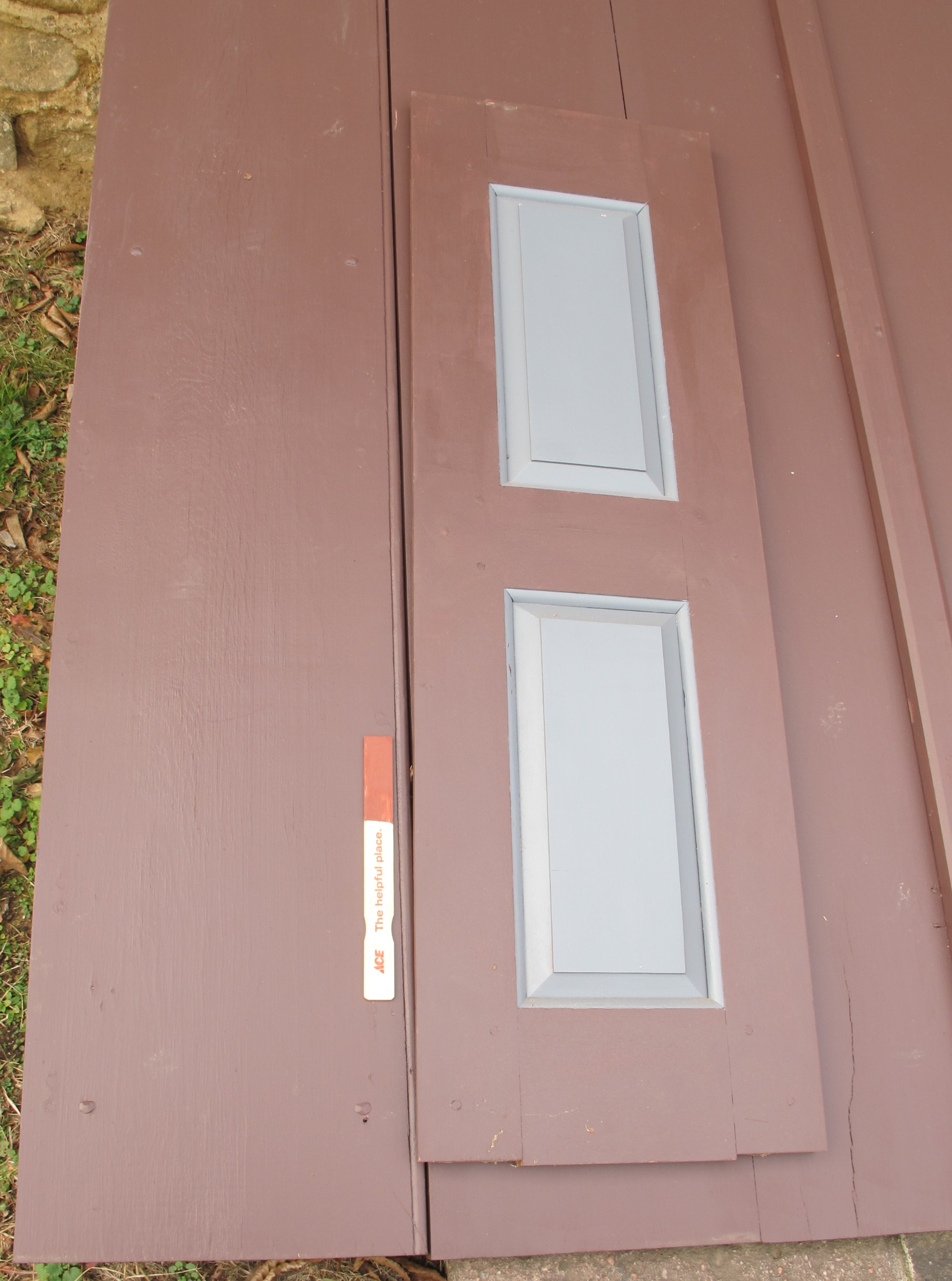 #1, 2458: "Spanish Brown" 2d coat on shutter and cellar doors
