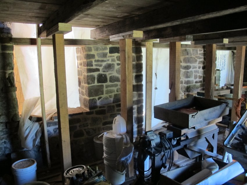 #1, photo 4: Reconstructed and plumbed west wall of Mouns Jones House