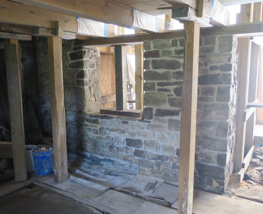 #2: Re-established door and window jambs; dead-shore posts