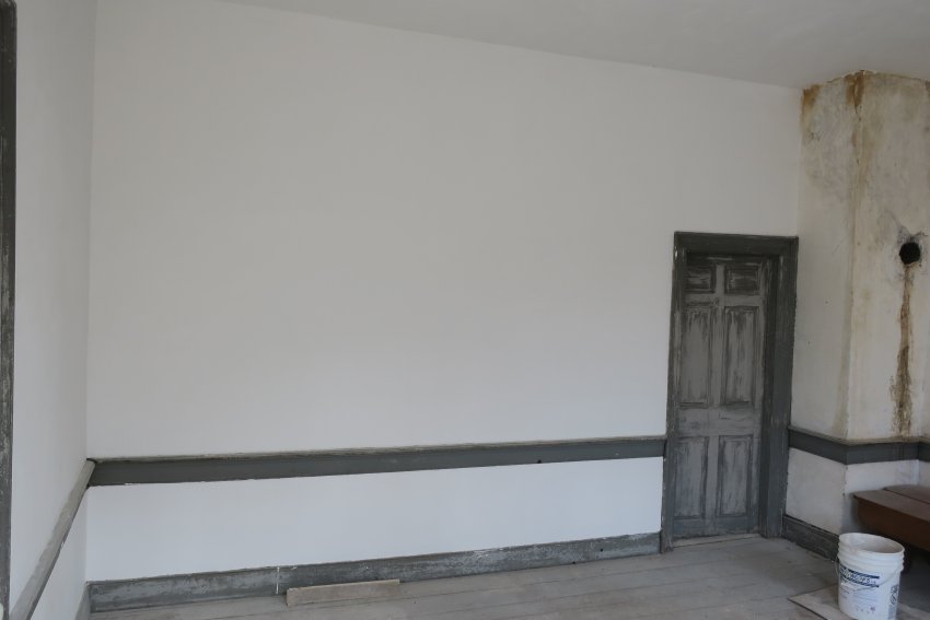 #2: New and un-restored plaster in front/store room