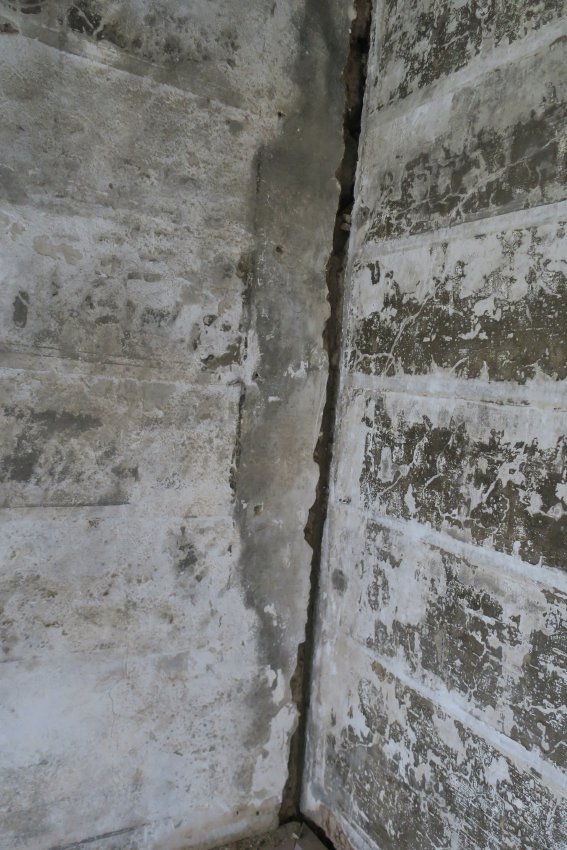 #4: Unrestored plaster and shelving "ghosts" in back parlor
