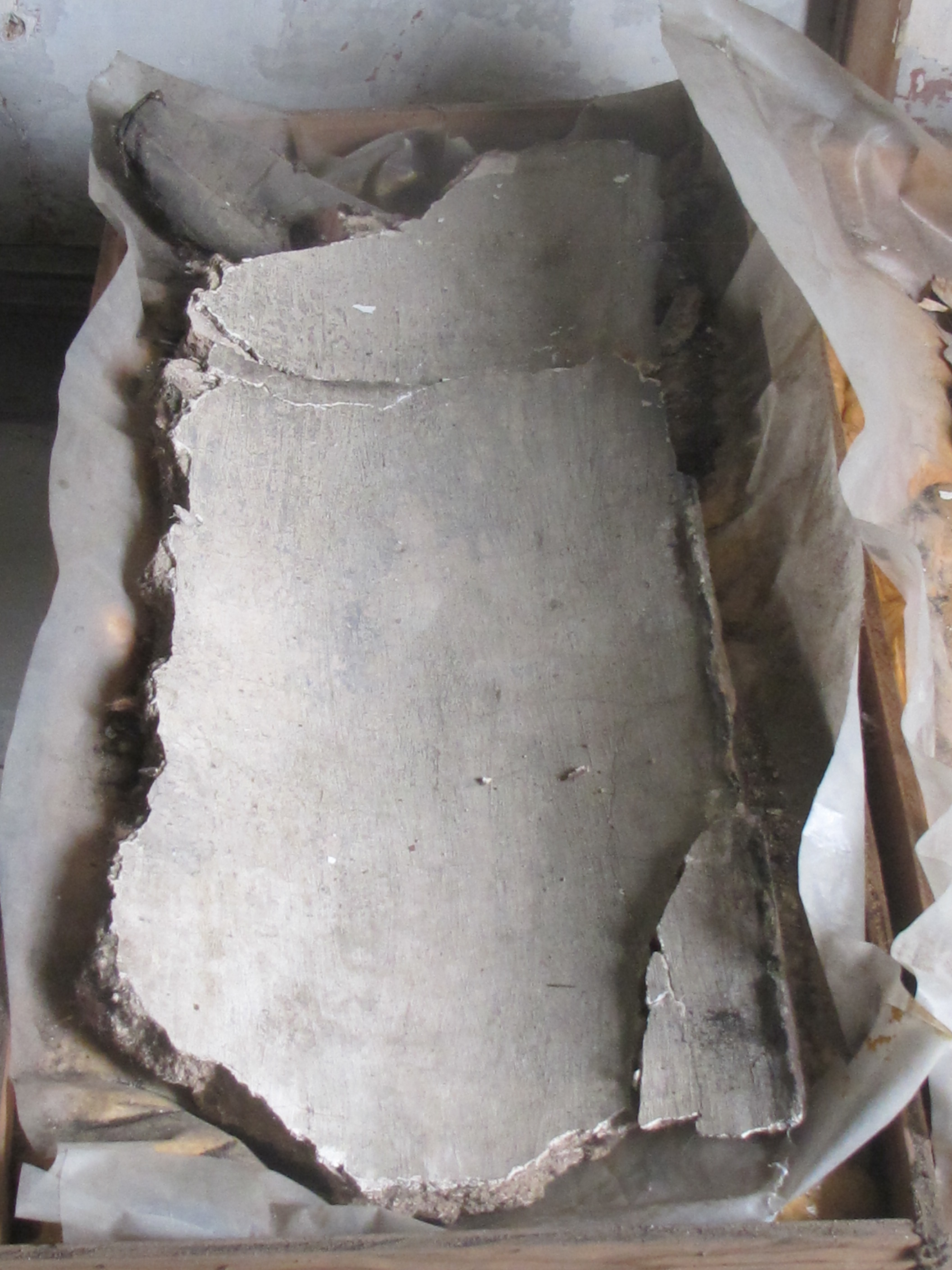 #2a: Surviving segment of concave [“cove”] plaster cornice