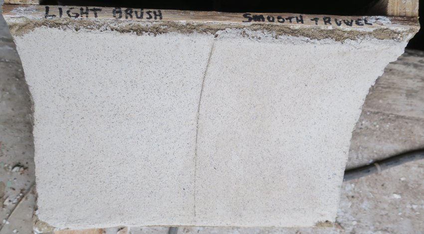 #2: Brushed and troweled cornice test finishes