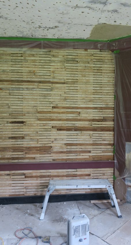 Image #10: fully lathed reconstructed partition wall in back parlor