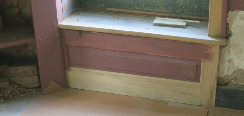 #6: Re-created wainscot panel under back-parlor window