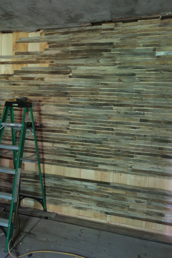 #5: Lathed plank partition restored between kitchen and store room