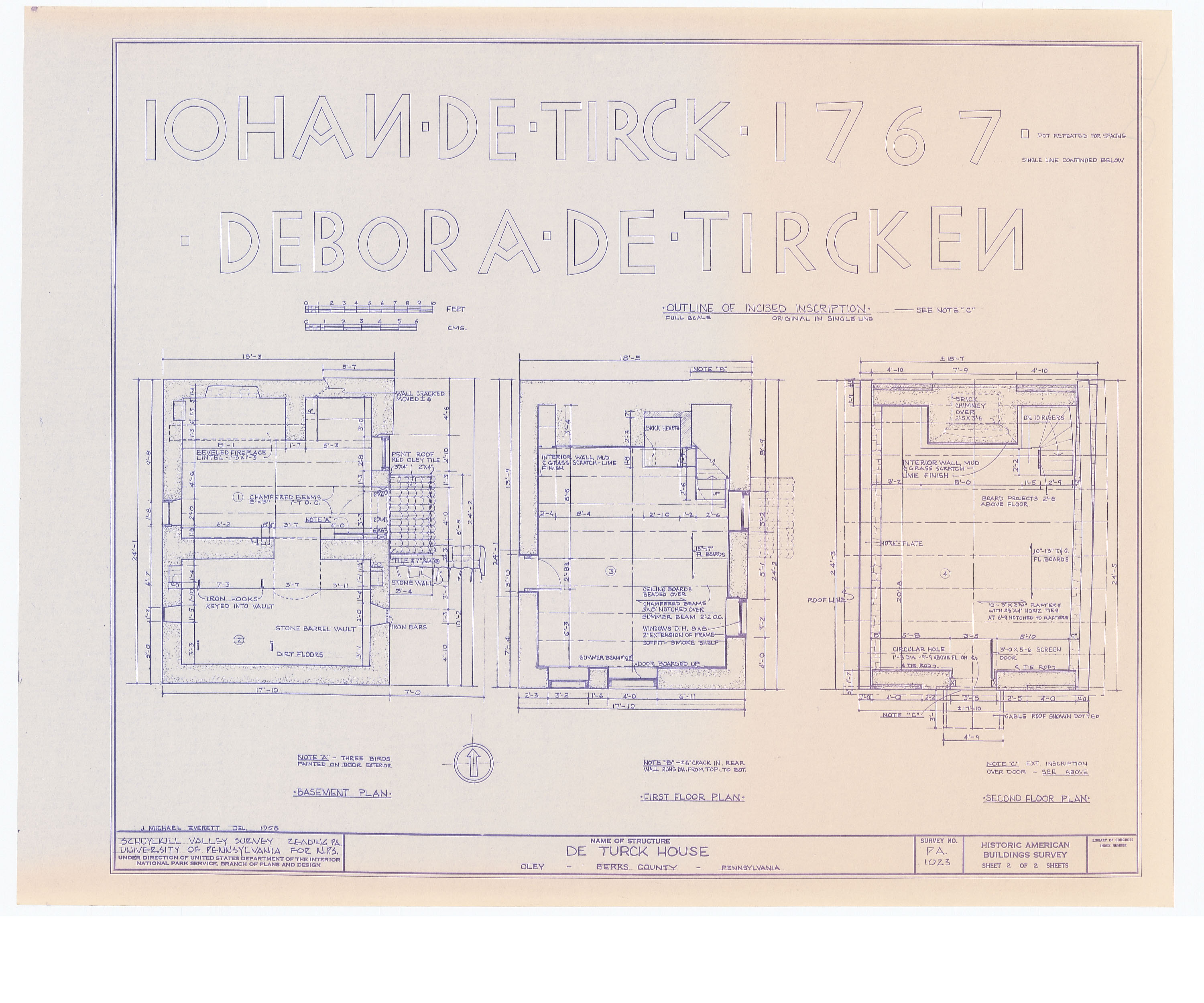 3: 1958 HABS/Univ. of PA Floor plans