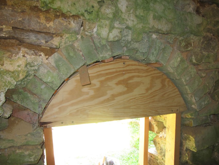 #70: Temporary wood centering supporting root cellar entry arch