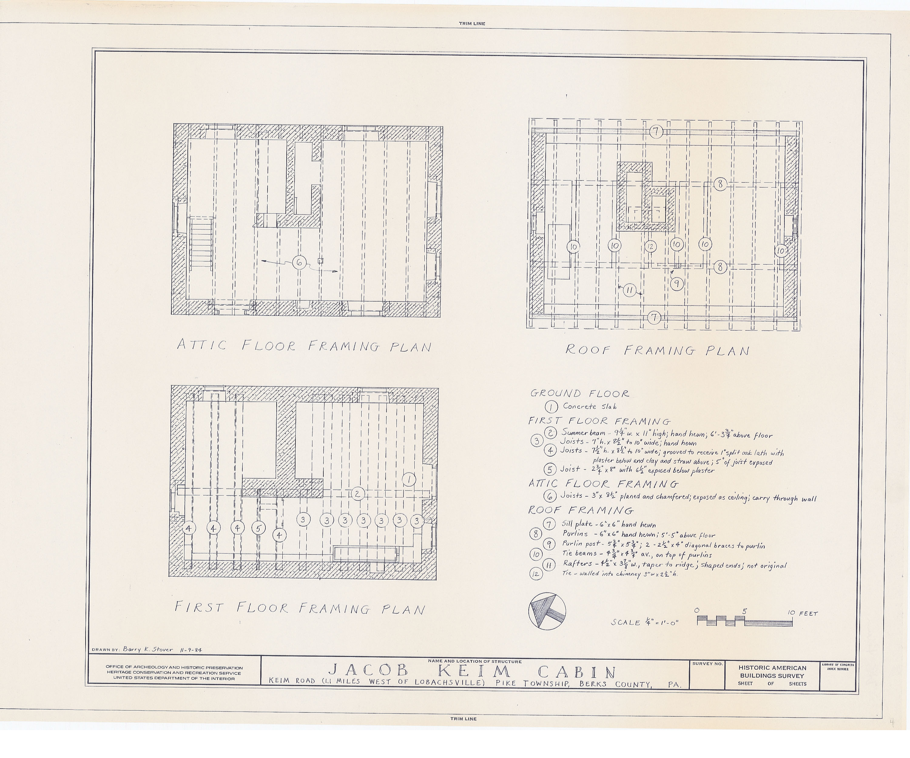 32: Floor and roof framing plans by Barry Stover