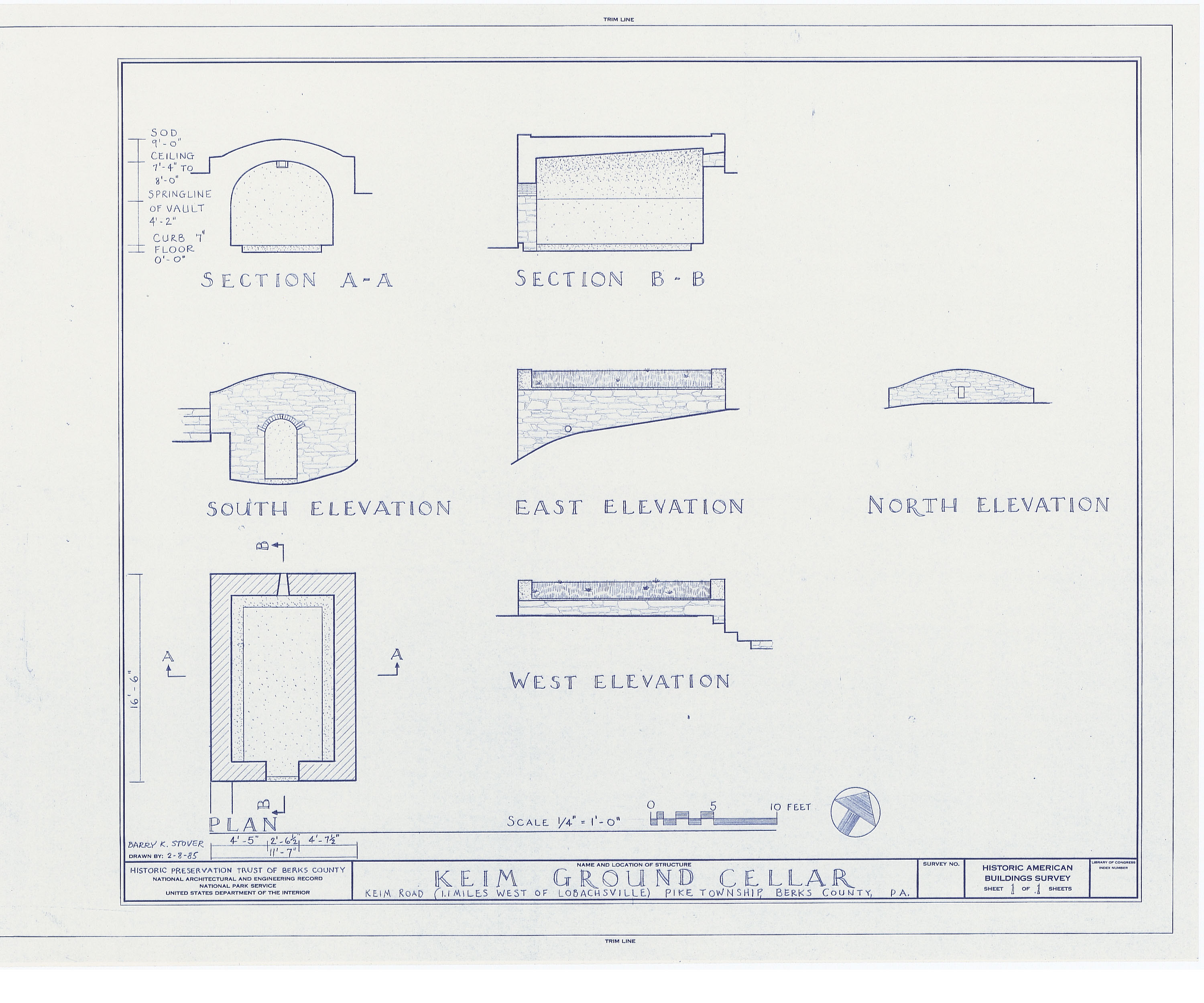 35: Plan and elevation drawings by Barry Stover