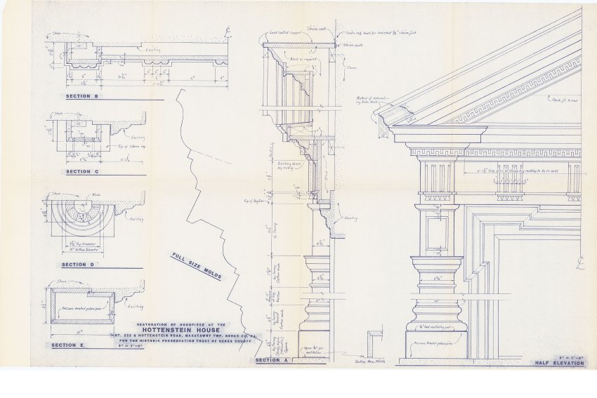 26: Doorpiece restoration detail drawings by Barry Stover