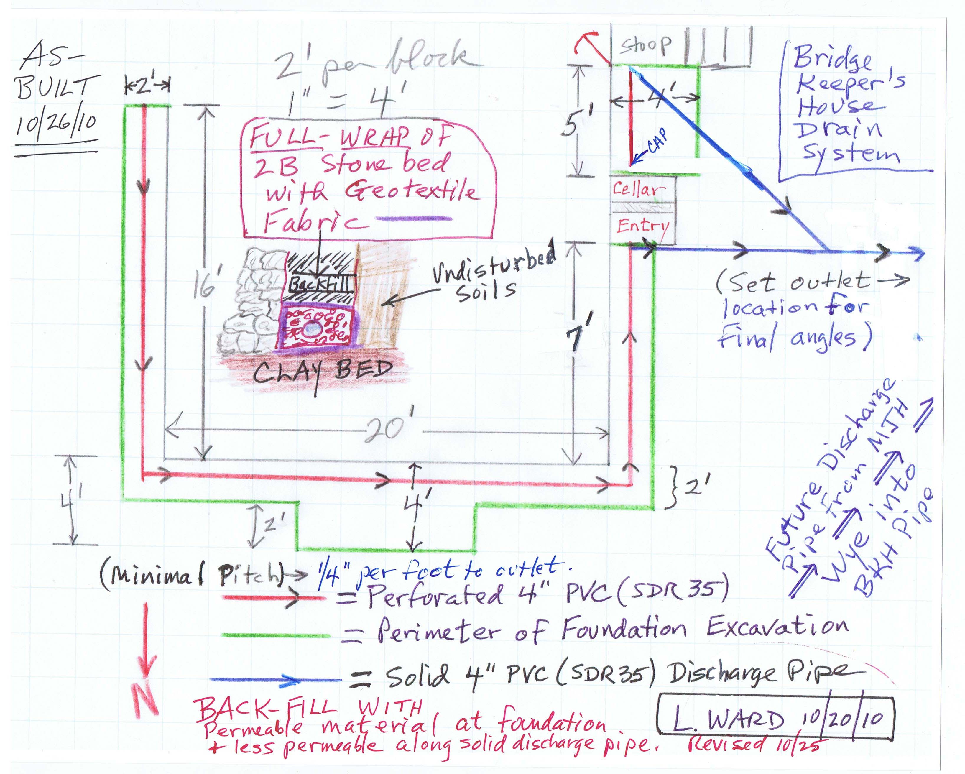 1st dwg: Drain elevation and plan, with details