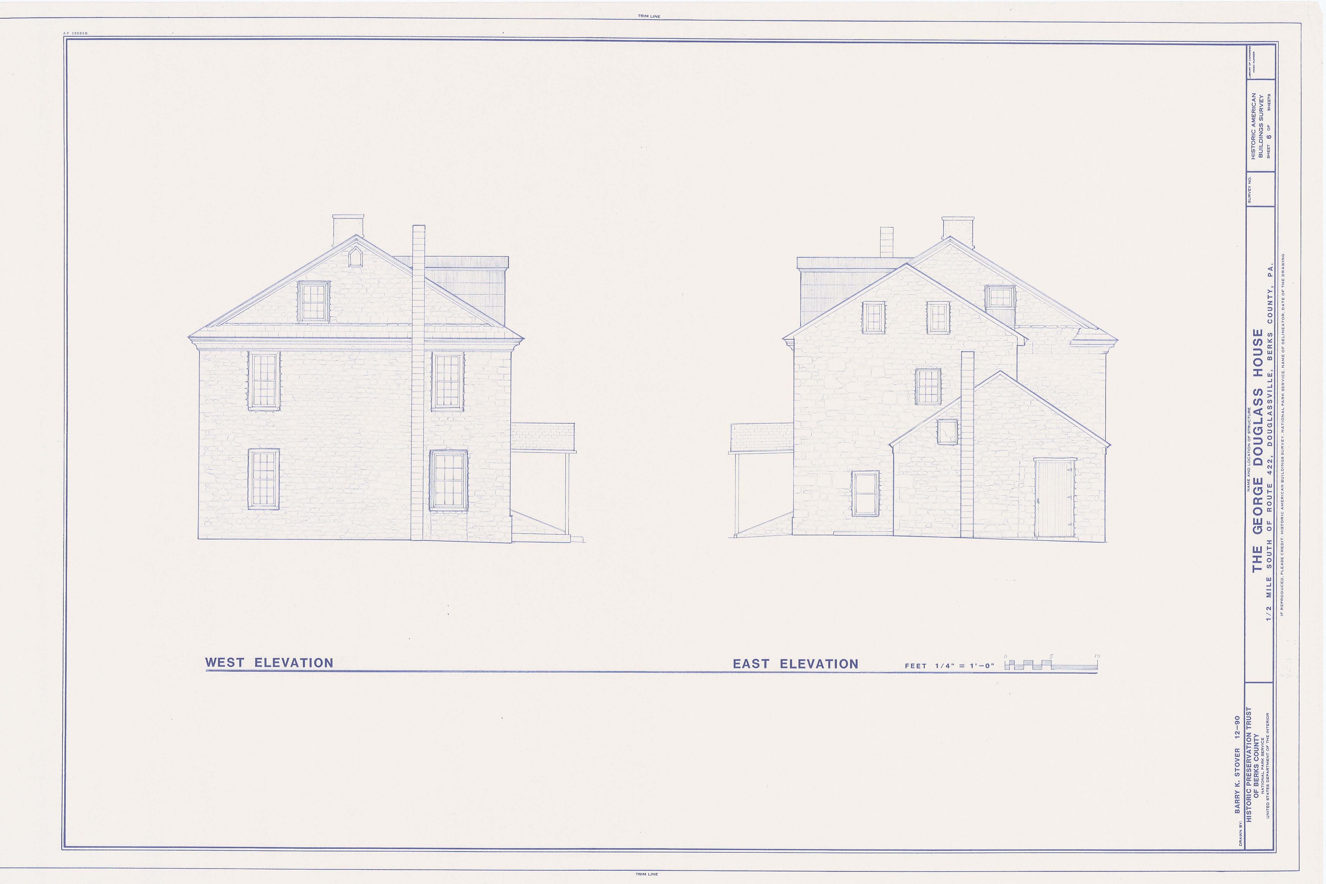 14: HABS E & W elevations